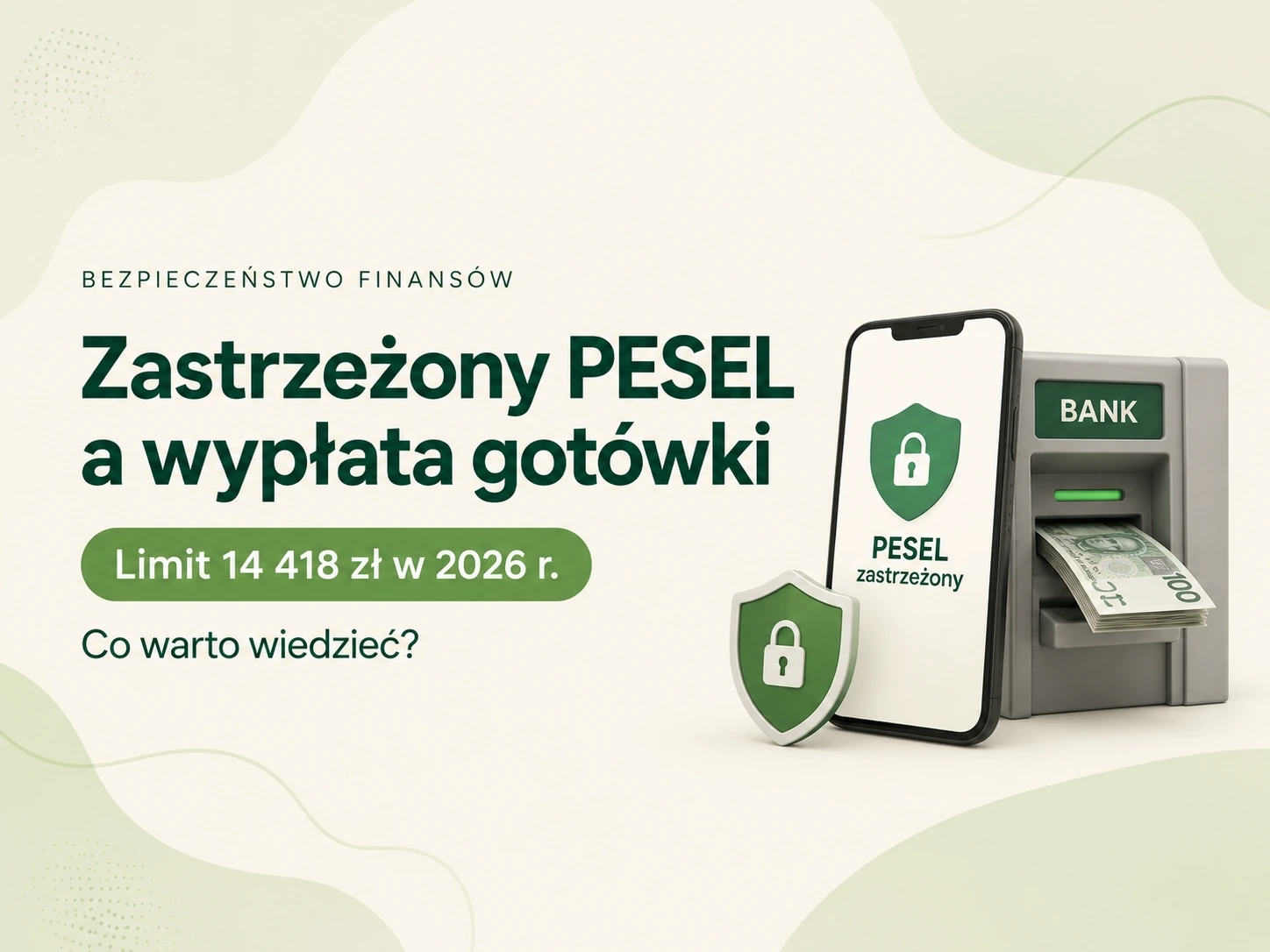 Zastrzeżony PESEL a wypłata gotówki. Limit 2026
